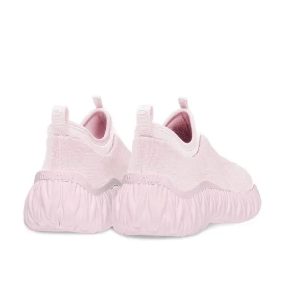 Miu Miu Crystal-Embellished Low Top Sneakers, New, Size 39.5 - Picture 8 of 15